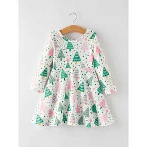 Toddler Girls 2T Christmas Tree Dress Holiday Outfit Pink Green Boutique‎